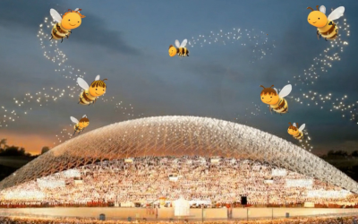 “Es bitītei namu daru” dronu gaismas šova vīzija